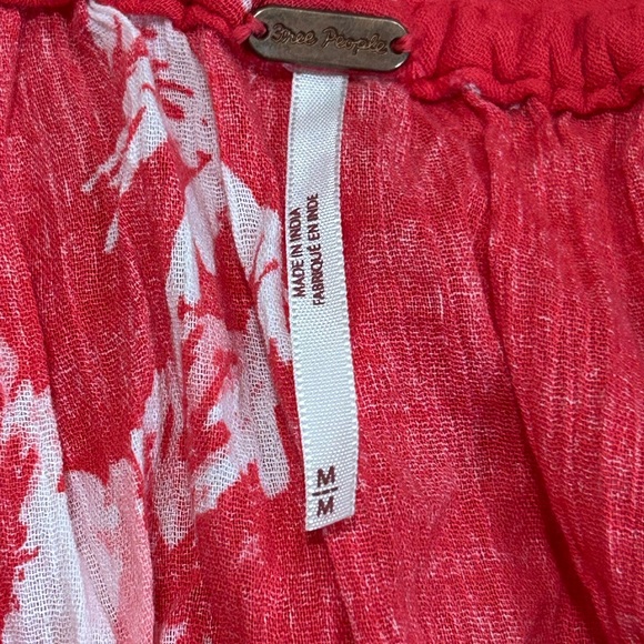 Free People Lille Maxi Halter Dress Red Raspberry Floral Cotton Size M - Picture 7 of 8